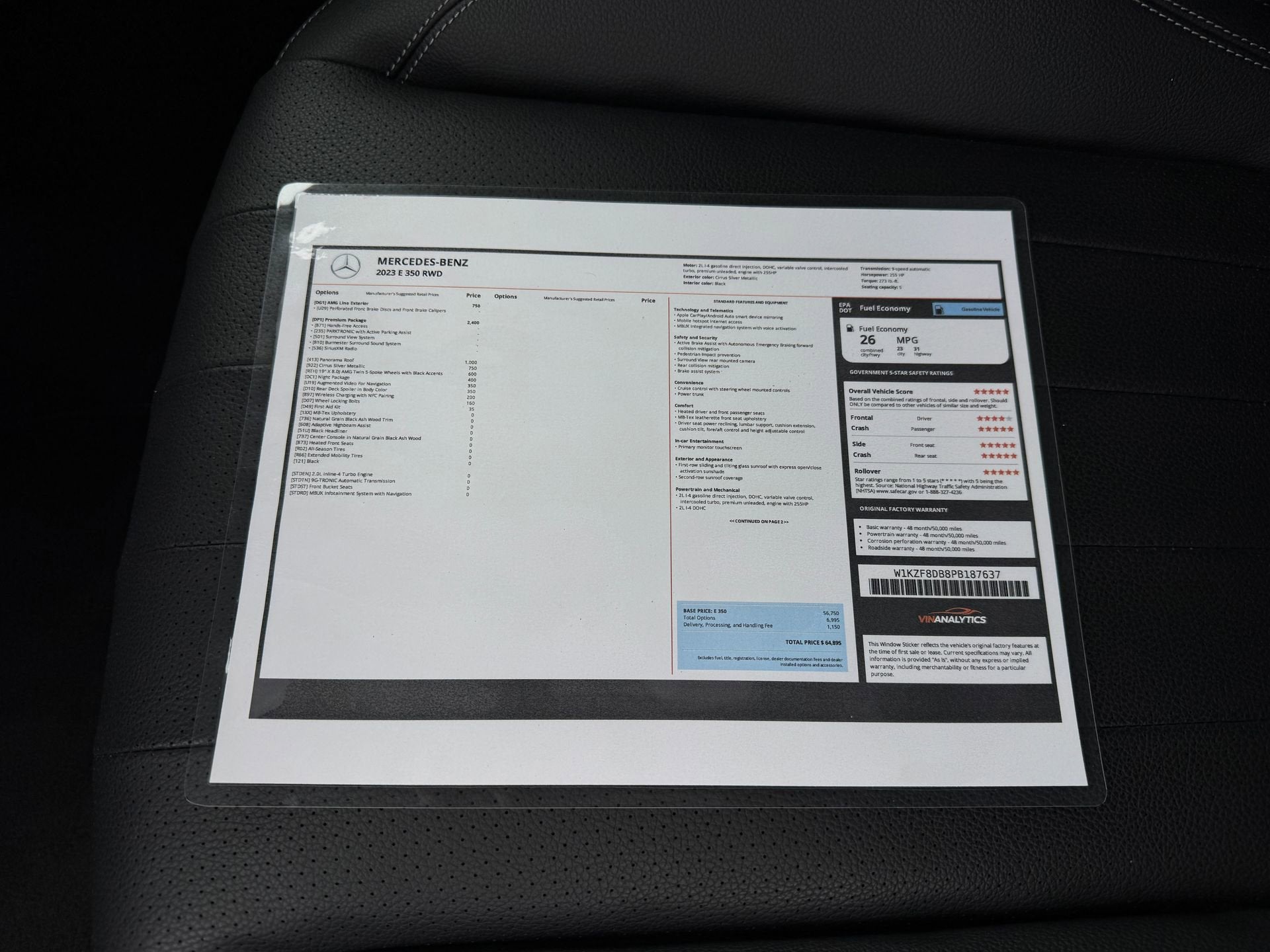 2023 Mercedes-Benz E-Class E 350