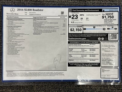 2016 Mercedes-Benz SL-Class SL 400