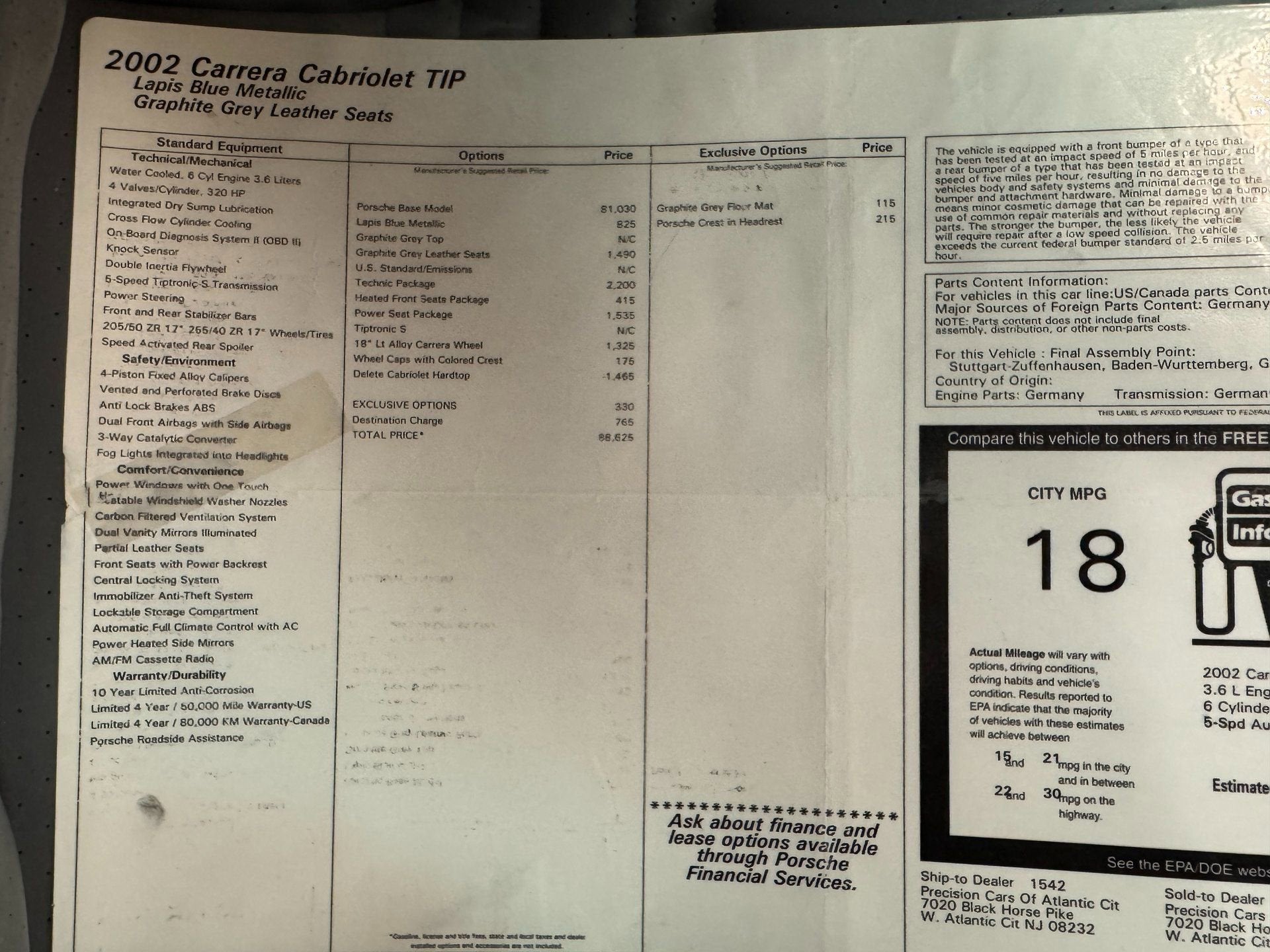 2002 Porsche 911 Carrera Carrera